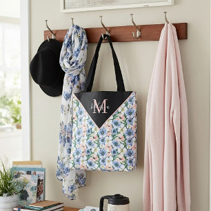 Soft watercolor pastel floral  personalised tote bag