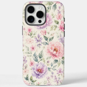 Soft Watercolor Peony Floral iPhone 16 Pro Max Case