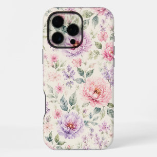 Soft Watercolor Peony Floral iPhone 16 Pro Max Case