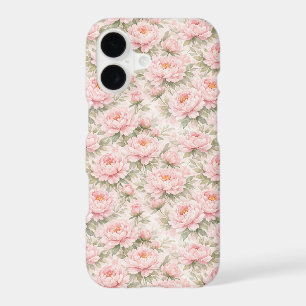 Soft Watercolor Peony Floral Seamless Pattern