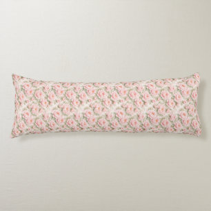 Soft Watercolor Peony Floral Seamless Pattern Body Cushion