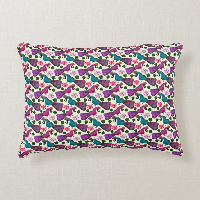 Soft Watercolor Pink Floral Pattern Body Pillow (Front)