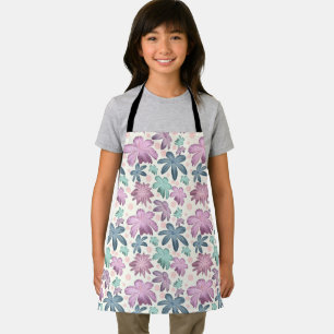 Soft Watercolor Pink Floral Pattern Wallpaper Apron