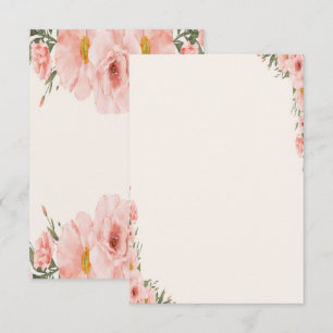 Soft watercolor pink flower card