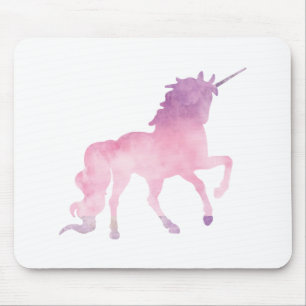 Soft watercolor pink unicorn mouse mat