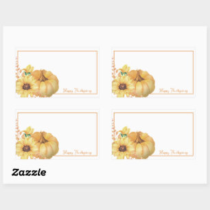 Soft watercolor pumpkins rectangular sticker