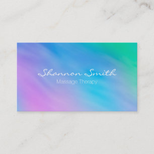 Soft Watercolor Rainbow Sky Minimal Elegant Business Card
