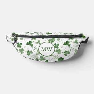 Soft Watercolor Shamrock Pattern Bum Bags