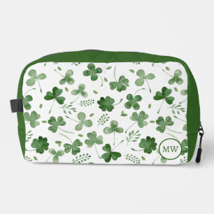 Soft Watercolor Shamrock Pattern Dopp Kit