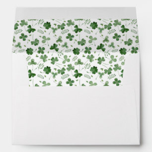 Soft Watercolor Shamrock Pattern Envelope