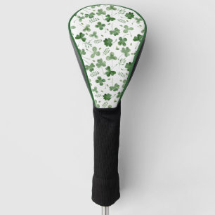 Soft Watercolor Shamrock Pattern Golf Head Cover