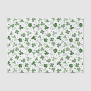 Soft Watercolor Shamrock Pattern Tissue Paper