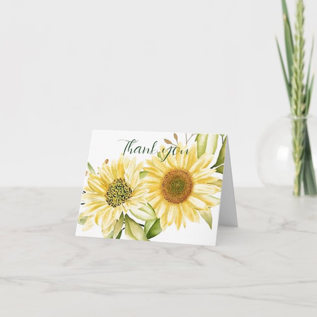 Soft watercolor sunflowers  card (Front)