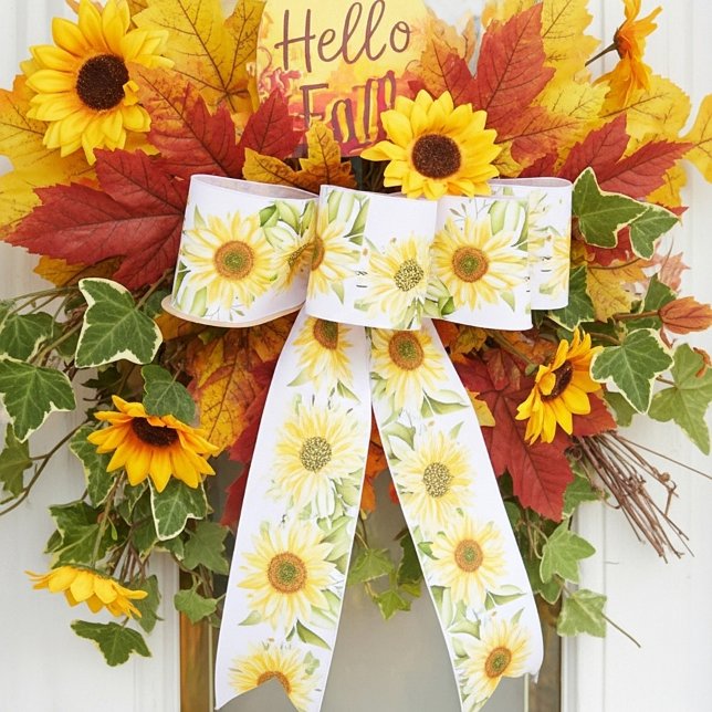 Soft watercolor sunflowers  satin ribbon (Creator Uploaded)