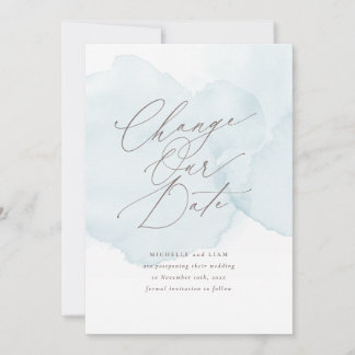 Soft Watercolor Wash Postponement Change the Date Announcement