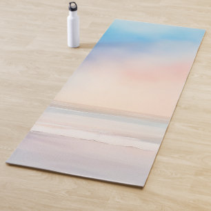 Soft Watercolor Waves Yoga Mat