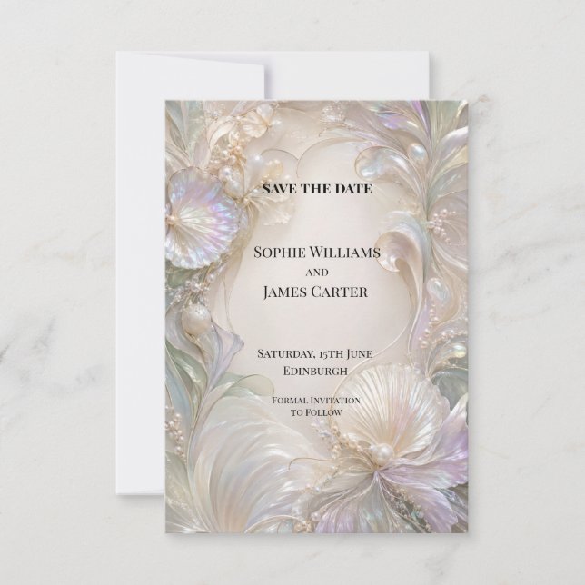 Soft Watercolour Botanical Wedding Save The Date (Front)