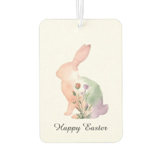 Soft Watercolour Easter Bunny Car Air Freshener