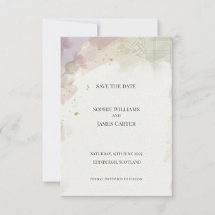 Soft Watercolour Floral Celtic Knot Wedding Save The Date