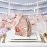 Soft Waves & Golden Lines Favour Box<br><div class="desc">Fluid waves of blush and peach ripple across a glossy surface,  adorned with golden veins and scattered droplets. This artwork evokes softness,  sensuality,  and the quiet elegance of organic motion.</div>