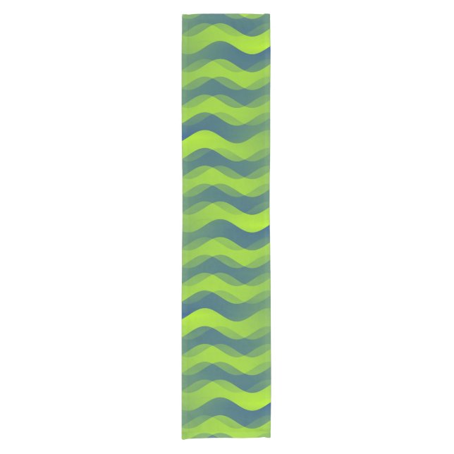 Soft Waves green blue + your ideas Short Table Runner (Front)