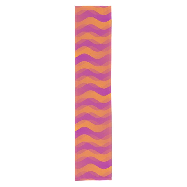 Soft Waves orange pink + your ideas Short Table Runner (Front)