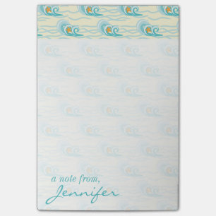 Soft Waves Pattern Add Your Name Post-it Notes