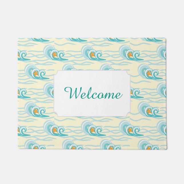 Soft Waves Pattern | Add Your Text Doormat (Front)