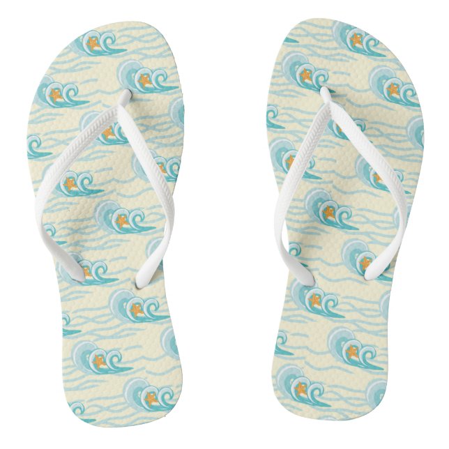 Soft Waves Pattern Flip Flops (Footbed)