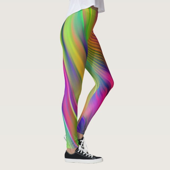 Soft Waves pattern - multicolored + your ideas Leggings (Right)