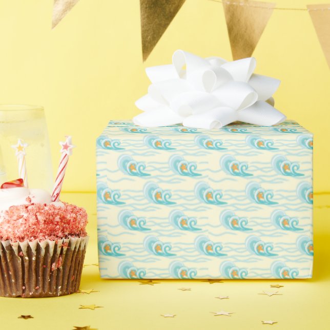 Soft Waves Pattern Wrapping Paper (Birthday Party)