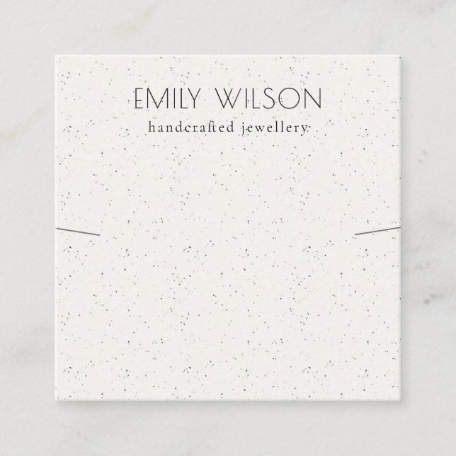 Soft White Ceramic Texture Necklace Band Display Square Business Card (Front)