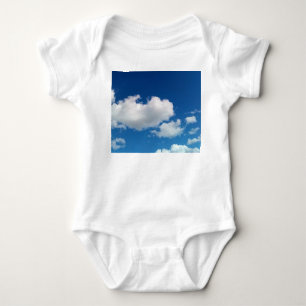 Soft white clouds baby bodysuit