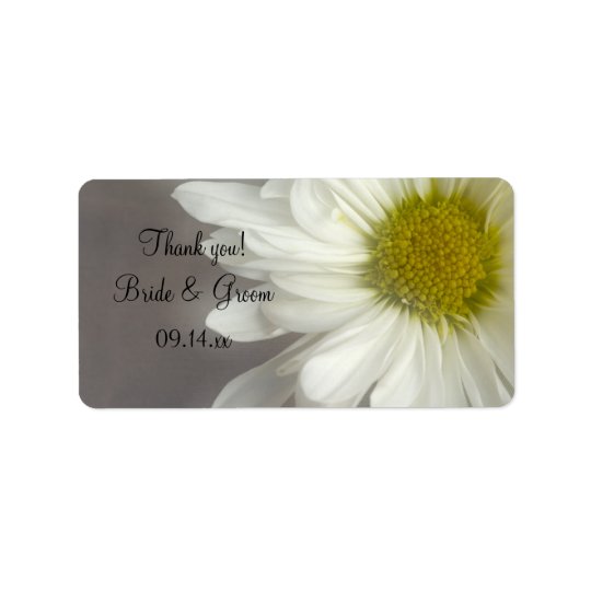 Soft White Daisy Wedding Thank You Favour Tags Address Label