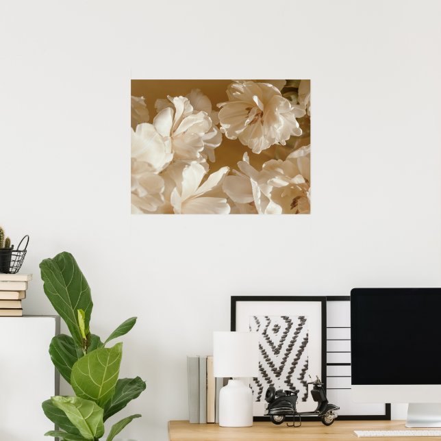 Soft White Floral Poster (Home Office)