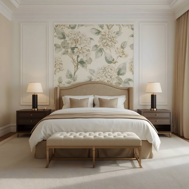 Soft White Hydrangea Floral Pattern Wallpaper (Creator Uploaded)