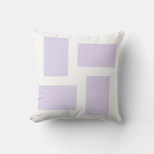 Soft White & Lilac Purple Abstract Design Cushion