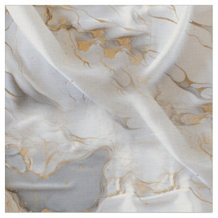 Soft White Marble with Gold Fabric
