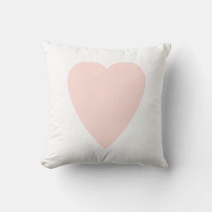 Soft White & Pastel Pink Heart Shape Design Cushion
