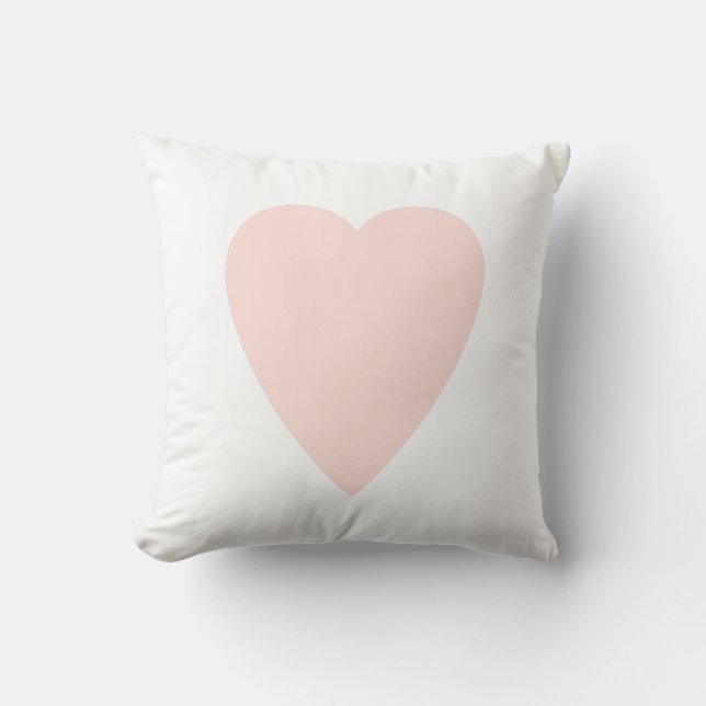Soft White & Pastel Pink Heart Shape Design Cushion (Front)