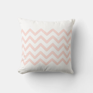 Soft White & Pastel Pink Zigzag Pattern Design Cushion