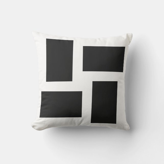 Soft White & Pitch Pastel Abstract Design Cushion (Front)