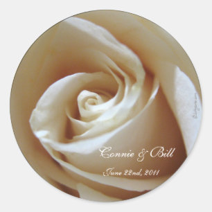Soft White Rose Custom Wedding Envelope Seals