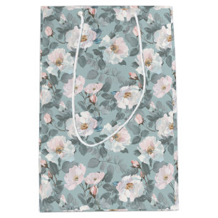 Soft White Roses Medium Gift Bag
