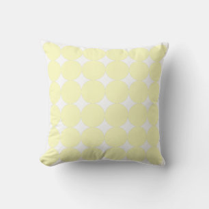 Soft White & Yellow Pastel Circle Pattern Cushion
