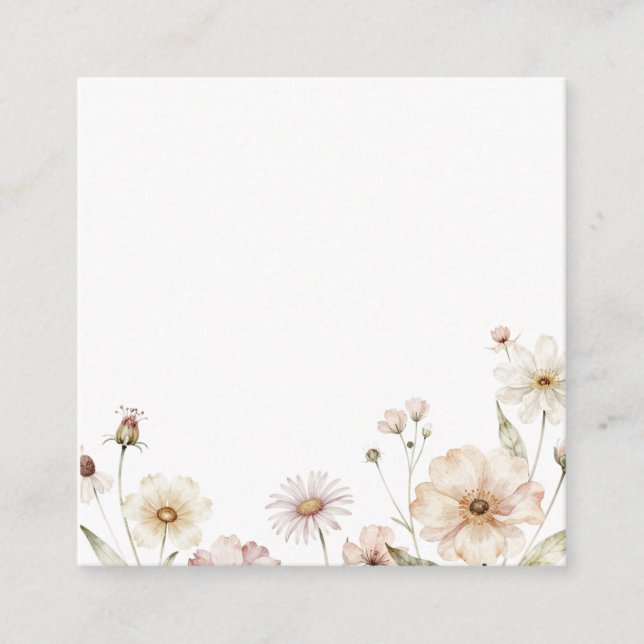 Soft Wildflower Border Watercolor Background Enclosure Card (Front)