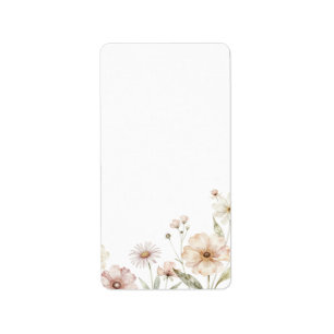 Soft Wildflower Border Watercolor Background Label