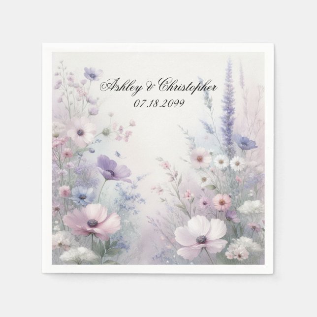 Soft Wildflower Meadow Daydreams Napkin (Front)