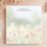 Soft Wildflower Meadow Personalised Notepad<br><div class="desc">This personalised notepad features a dreamy wildflower meadow with soft-focus pastel tones,  creating a peaceful and elegant aesthetic. Perfect for nature lovers,  garden enthusiasts,  and those who appreciate floral stationery. Customise the text at the top for a unique touch,  making it ideal for journalling,  note-taking,  or gifting.</div>