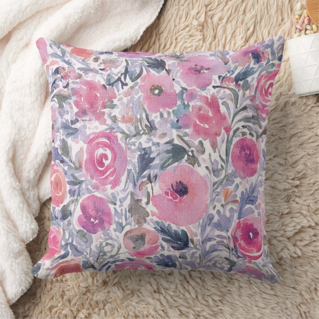 soft wildflower pastel pattern cushion (Blanket)